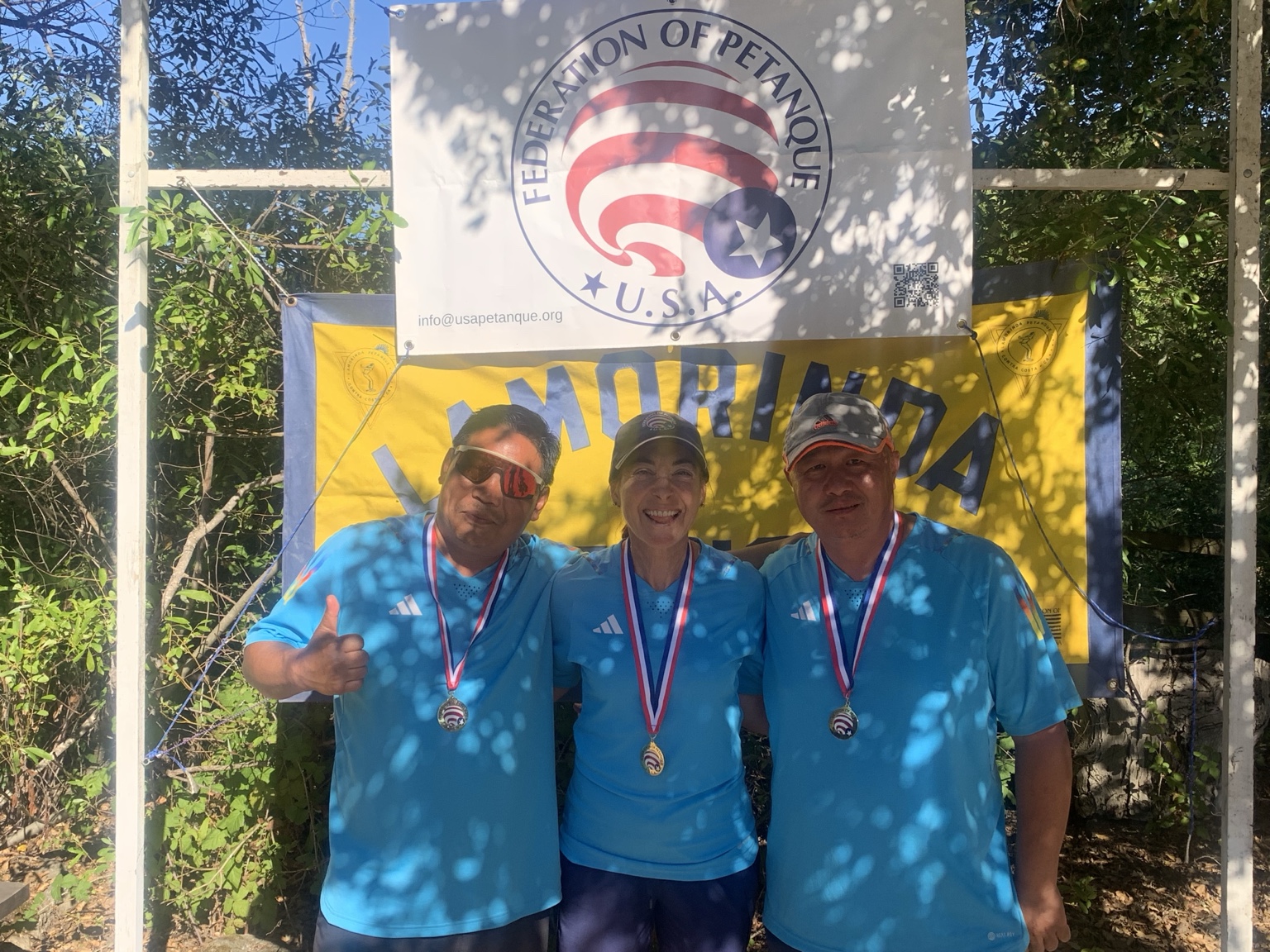 Fresno players wearing FPUSA medals